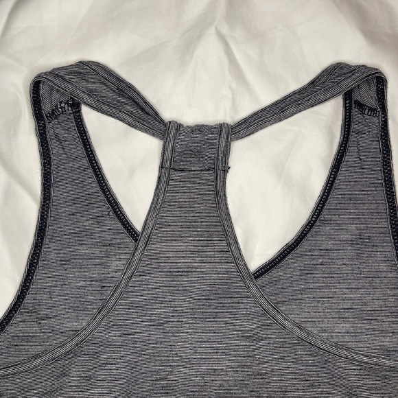 Gray micro stripe racerback work out tank - Picture 8 of 9